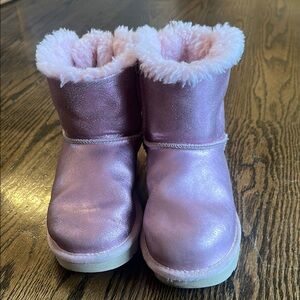UGG Pink Winter & Rain Boots with Plush Lining and Flat Sole